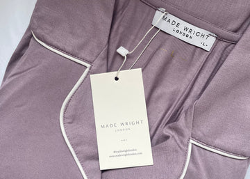 Limited Edition Piped Edge Bamboo Pyjama Set in Lilac Cloud