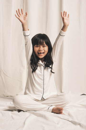 Mini Bamboo Trouser Pyjama in White